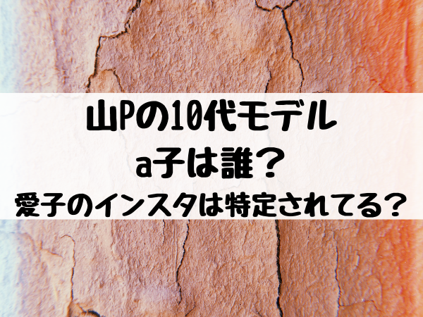 山pの10代モデルは誰 愛子の画像は特定されてる 映画ドラマ館